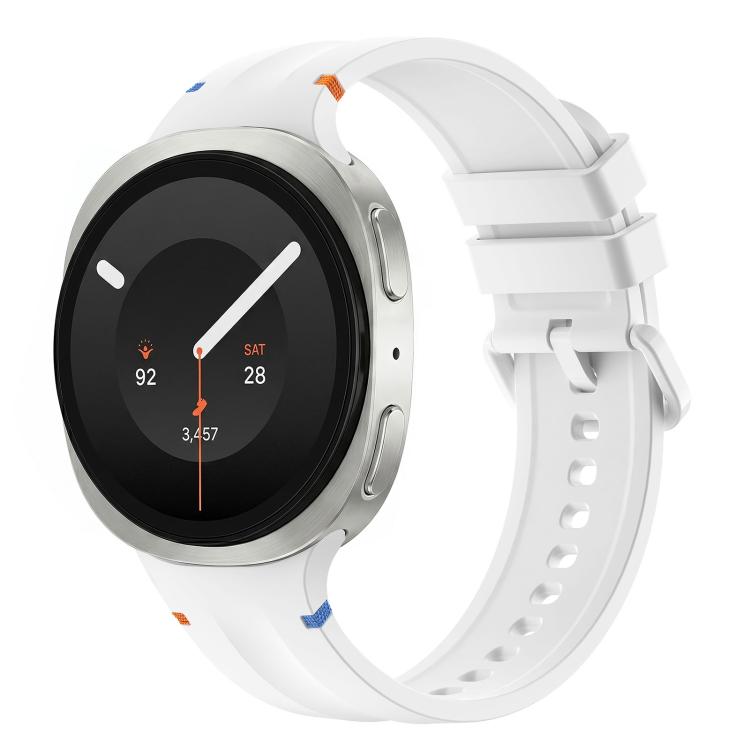 Stitched Color Clasp Solid Color Silicone Watch Band, For Galaxy Watch 9 / 8 / 8 Classic