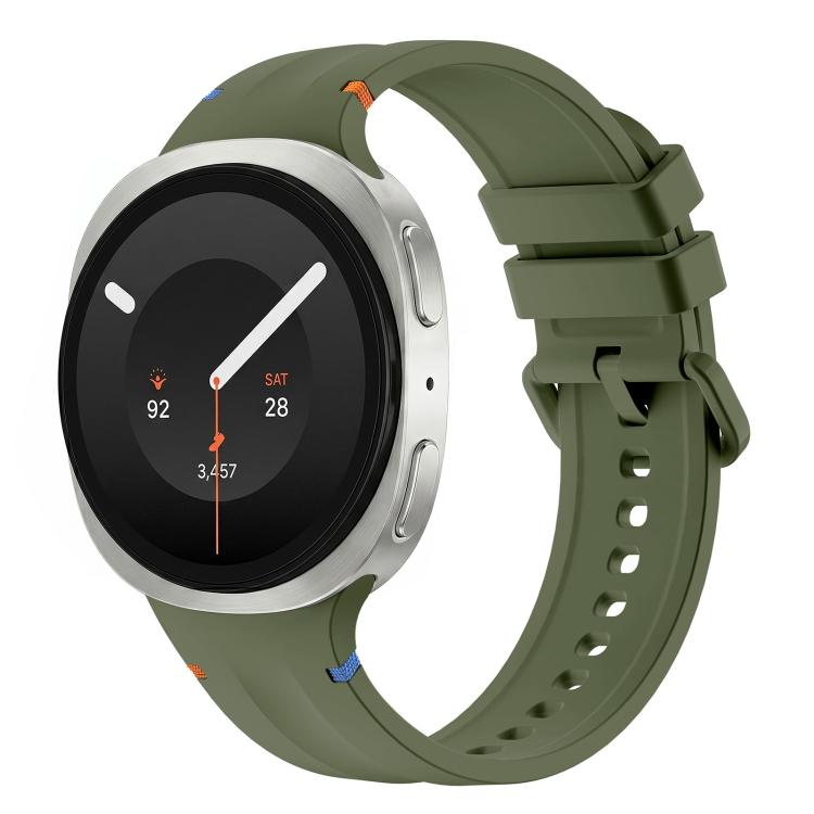 Stitched Color Clasp Solid Color Silicone Watch Band, For Galaxy Watch 9 / 8 / 8 Classic