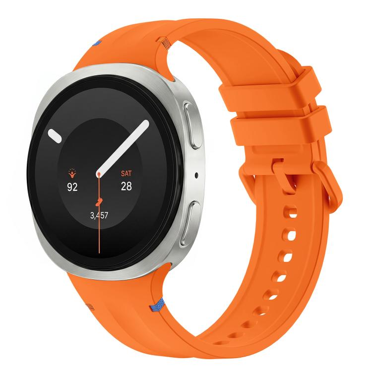 Stitched Color Clasp Solid Color Silicone Watch Band, For Galaxy Watch 9 / 8 / 8 Classic