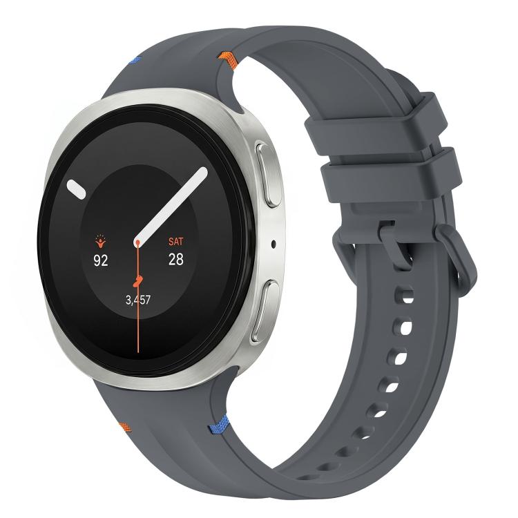 Stitched Color Clasp Solid Color Silicone Watch Band, For Galaxy Watch 9 / 8 / 8 Classic