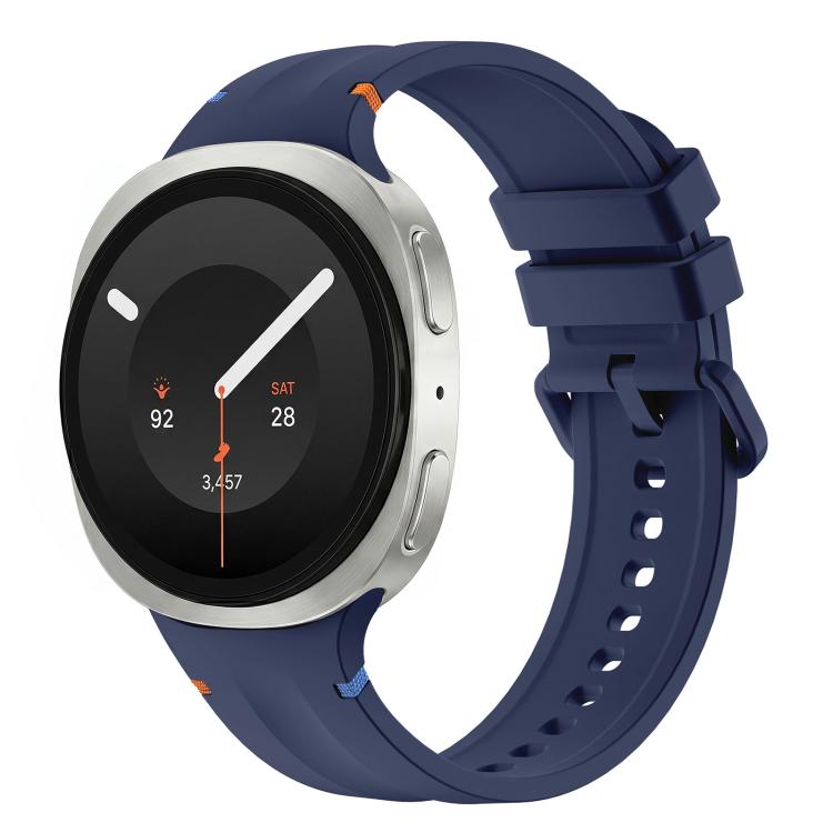 Stitched Color Clasp Solid Color Silicone Watch Band, For Galaxy Watch 9 / 8 / 8 Classic
