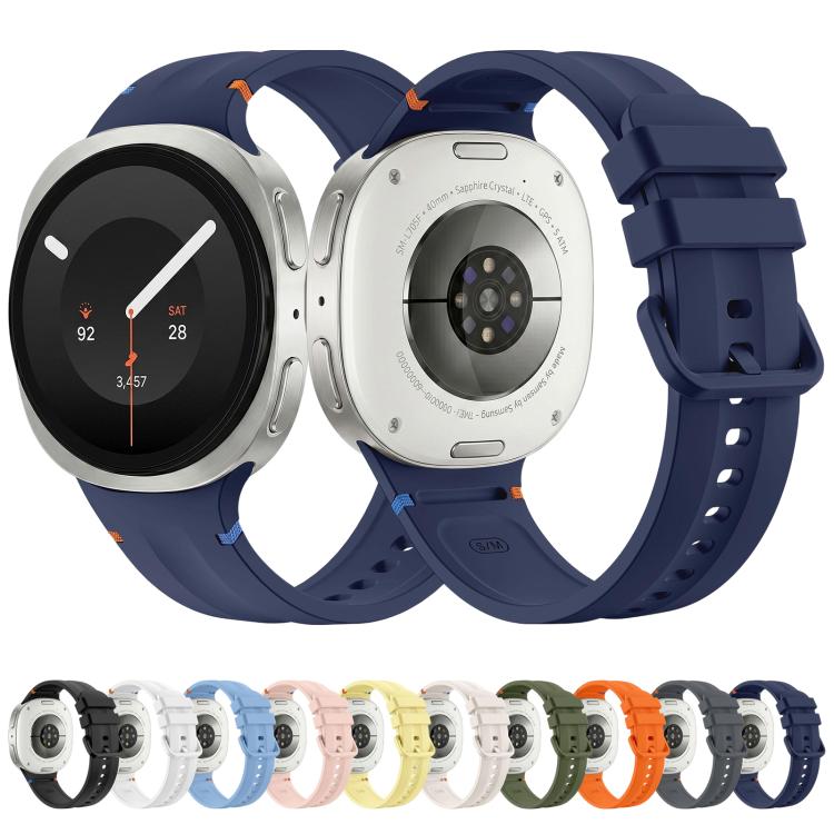 Stitched Color Clasp Solid Color Silicone Watch Band, For Galaxy Watch 9 / 8 / 8 Classic