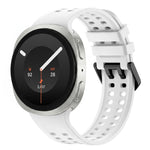 Solid Color Dual-Row Perforated Silicone Watch Band, For Galaxy Watch 9 / 8 / 8 Classic