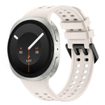 Solid Color Dual-Row Perforated Silicone Watch Band, For Galaxy Watch 9 / 8 / 8 Classic