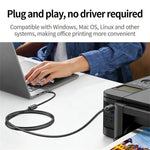 Cavo di collegamento per stampante UGREEN US104 10328 da USB tipo A a tipo B con interfaccia quadrata, lunghezza: 3 m, US104