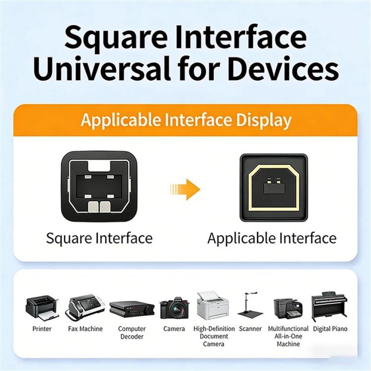 Cavo di collegamento per stampante UGREEN US104 10328 da USB tipo A a tipo B con interfaccia quadrata, lunghezza: 3 m, US104