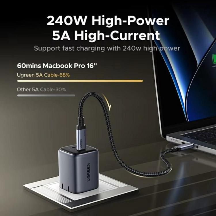 Cavo dati di ricarica rapida UGREEN L706 65383 PD240W 80Gbps USB4 Gen4 da Type-C a Type-C, L706-65383