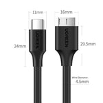 Cavo UGREEN 90996 da Type-C a Micro-B USB 3.0 con ricarica rapida da 3A e trasferimento dati a 5 Gbps., 90996