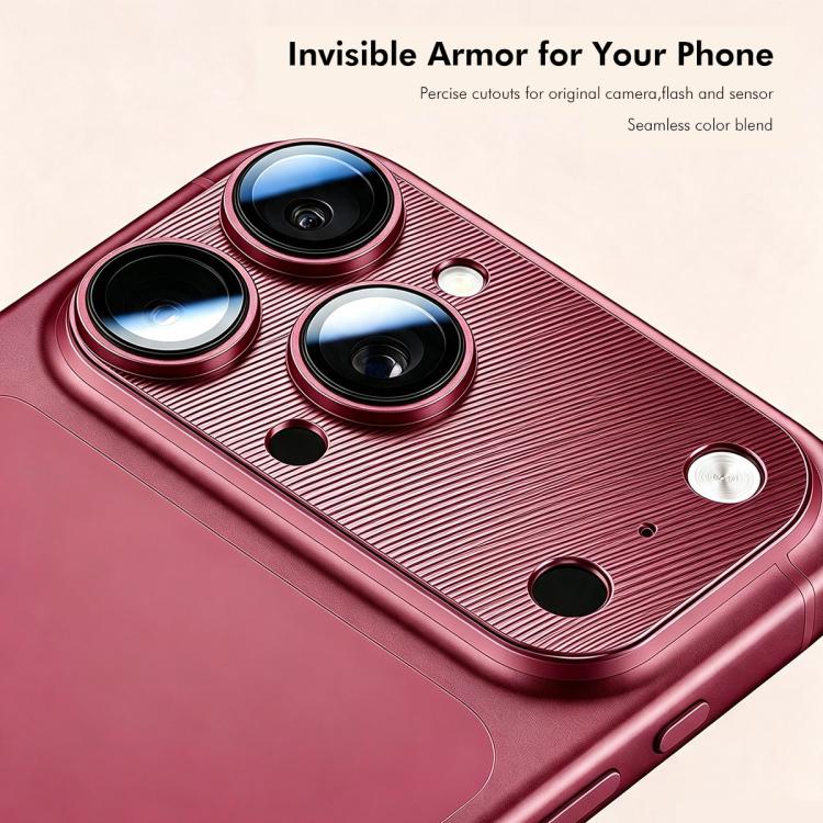 Pellicola di copertura per lente in vetro temperato con texture in lega di alluminio ENKAY CD., For iPhone 18 Pro, For iPhone 18 Pro Max