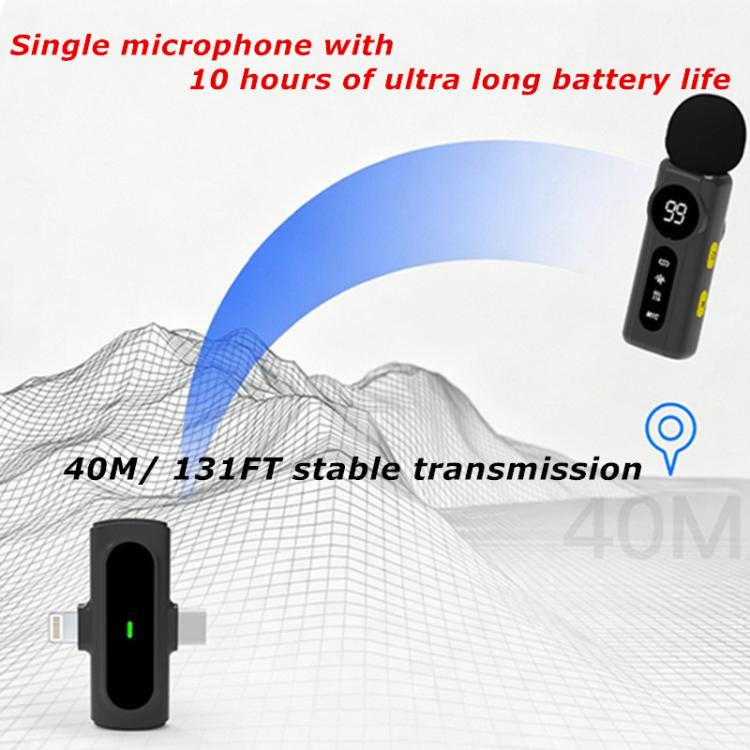 Microfono lavalier wireless J88 con riduzione intelligente del rumore tramite IA e display digitale per iPhone/Android, J88