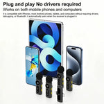 Microfono lavalier wireless J88 con riduzione intelligente del rumore tramite IA e display digitale per iPhone/Android, J88