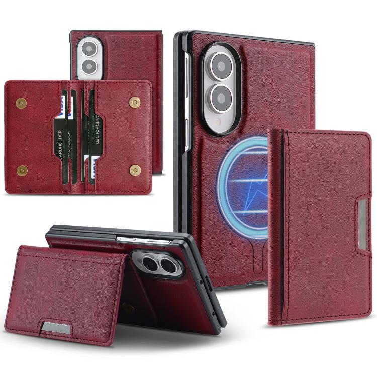 Custodia per telefono in pelle Kalebol Strong MagSafe con porta carte magnetico a due ante e chiusura a strappo., For Galaxy Z Fold8 5G, For Galaxy Z Fold8 Ultra 5G, For Galaxy Z Flip8 5G, For Galaxy A57 5G, For Galaxy A37 5G, For Galaxy A27 5G