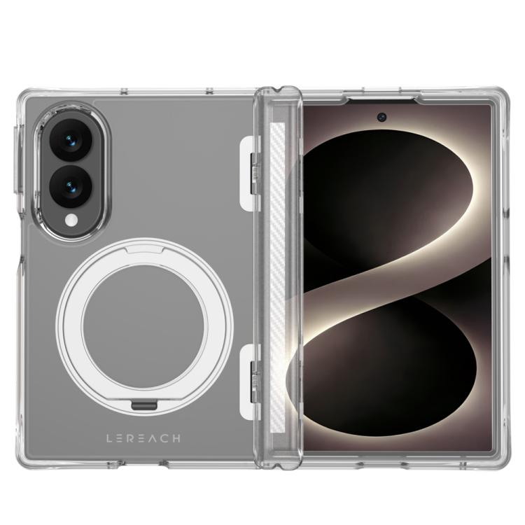 Custodia magnetica per telefono LeReach TOC Crystal Series con supporto girevole Armor., For Galaxy Z Fold8 5G, For Galaxy Z Fold8 Ultra 5G, For Galaxy Z Flip8 5G