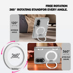 Custodia magnetica per telefono LeReach TOC Crystal Series con supporto girevole Armor., For Galaxy Z Fold8 5G, For Galaxy Z Fold8 Ultra 5G, For Galaxy Z Flip8 5G