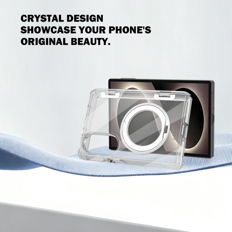 Custodia magnetica per telefono LeReach TOC Crystal Series con supporto girevole Armor., For Galaxy Z Fold8 5G, For Galaxy Z Fold8 Ultra 5G, For Galaxy Z Flip8 5G
