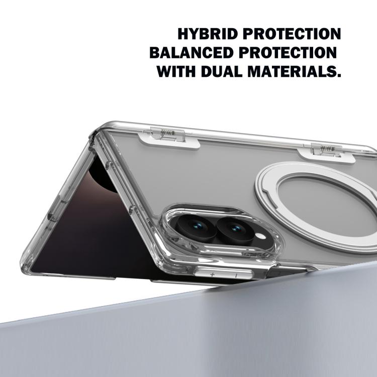 Custodia magnetica per telefono LeReach TOC Crystal Series con supporto girevole Armor., For Galaxy Z Fold8 5G, For Galaxy Z Fold8 Ultra 5G, For Galaxy Z Flip8 5G