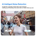 Microfono lavalier wireless J10, mini microfono con pulsante magnetico e riduzione del rumore AI, con custodia di ricarica., J10