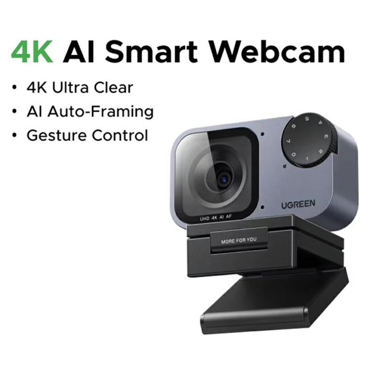 UGREEN CM930 75726 Doppia fotocamera con microfono a cancellazione di rumore, 4K, AI, autotracking, 8 MP, autofocus