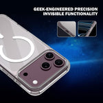 Custodia magnetica antiurto LeReach TOC Clear Series Dual-Composite Armor in TPU + acrilico per telefono, For iPhone 18 Pro, For iPhone 18 Pro Max, For iPhone 17 Pro Max, For iPhone 17 Pro