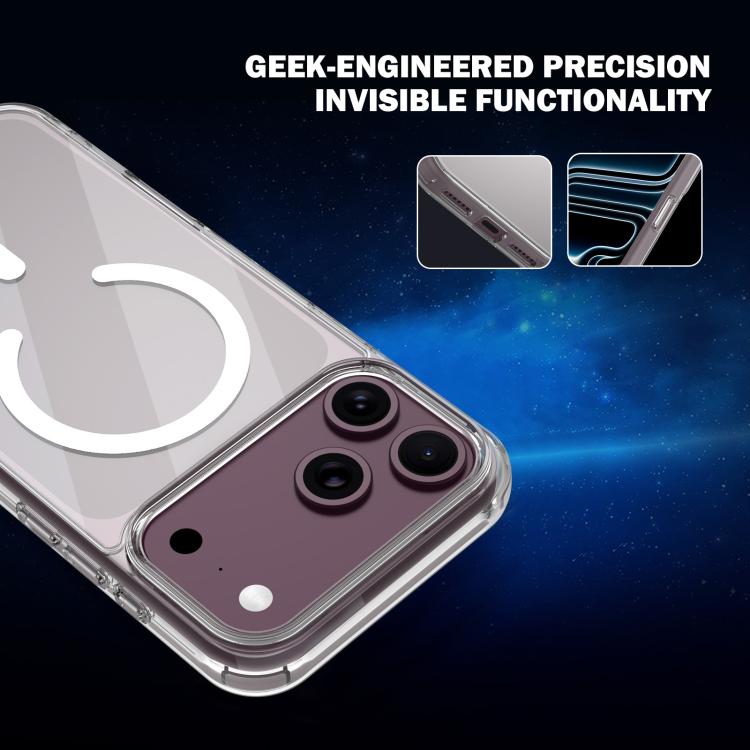 Custodia magnetica antiurto LeReach TOC Clear Series Dual-Composite Armor in TPU + acrilico per telefono, For iPhone 18 Pro, For iPhone 18 Pro Max, For iPhone 17 Pro Max, For iPhone 17 Pro