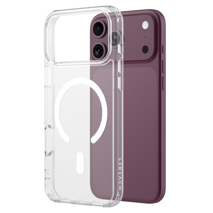 Custodia magnetica antiurto LeReach TOC Clear Series Dual-Composite Armor in TPU + acrilico per telefono, For iPhone 18 Pro, For iPhone 18 Pro Max, For iPhone 17 Pro Max, For iPhone 17 Pro