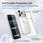 Set 2 in 1: custodia per telefono in TPU trasparente con pellicola protettiva in vetro temperato ad alto contenuto di allumina., For iPhone 18 Pro, For iPhone 18 Pro Max, For iPhone 17 Pro Max, For iPhone 17 Pro, For iPhone 17, For iPhone Air          ...