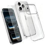 Set 2 in 1: custodia per telefono in TPU trasparente con pellicola protettiva in vetro temperato ad alto contenuto di allumina., For iPhone 18 Pro, For iPhone 18 Pro Max, For iPhone 17 Pro Max, For iPhone 17 Pro, For iPhone 17, For iPhone Air          ...