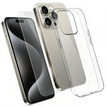 Set 2 in 1: custodia per telefono in TPU trasparente con pellicola protettiva in vetro temperato ad alto contenuto di allumina., For iPhone 18 Pro, For iPhone 18 Pro Max, For iPhone 17 Pro Max, For iPhone 17 Pro, For iPhone 17, For iPhone Air          ...