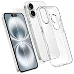 Set 3 in 1: custodia per telefono in TPU trasparente con pellicola in vetro temperato ad alto contenuto di allumina e protezione per l'obiettivo., For iPhone 18 Pro, For iPhone 18 Pro Max, For iPhone 17 Pro Max, For iPhone 17 Pro, For iPhone 17        ...