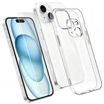 Set 3 in 1: custodia per telefono in TPU trasparente con pellicola in vetro temperato ad alto contenuto di allumina e protezione per l'obiettivo., For iPhone 18 Pro, For iPhone 18 Pro Max, For iPhone 17 Pro Max, For iPhone 17 Pro, For iPhone 17        ...