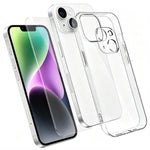 Set 3 in 1: custodia per telefono in TPU trasparente con pellicola in vetro temperato ad alto contenuto di allumina e protezione per l'obiettivo., For iPhone 18 Pro, For iPhone 18 Pro Max, For iPhone 17 Pro Max, For iPhone 17 Pro, For iPhone 17        ...