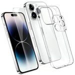 Set 3 in 1: custodia per telefono in TPU trasparente con pellicola in vetro temperato ad alto contenuto di allumina e protezione per l'obiettivo., For iPhone 18 Pro, For iPhone 18 Pro Max, For iPhone 17 Pro Max, For iPhone 17 Pro, For iPhone 17        ...