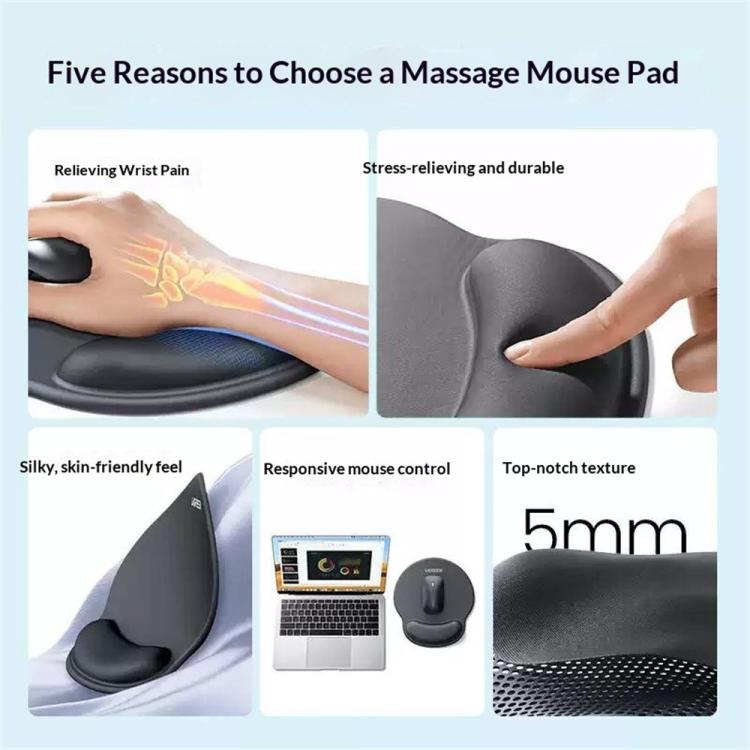 Tappetino per mouse ergonomico antiscivolo in memory foam UGREEN LP668 da 5 mm con poggiapolsi