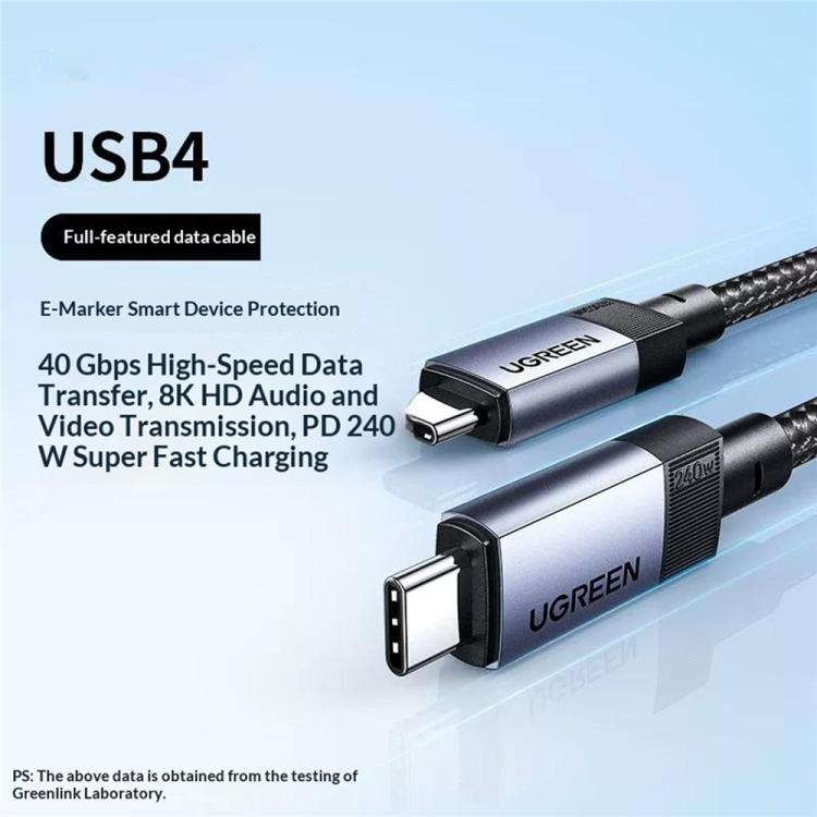 Cavo dati USB-C completo da 1 m con ricarica rapida PD da 240 W e funzionalità complete, UGREEN L705, L705