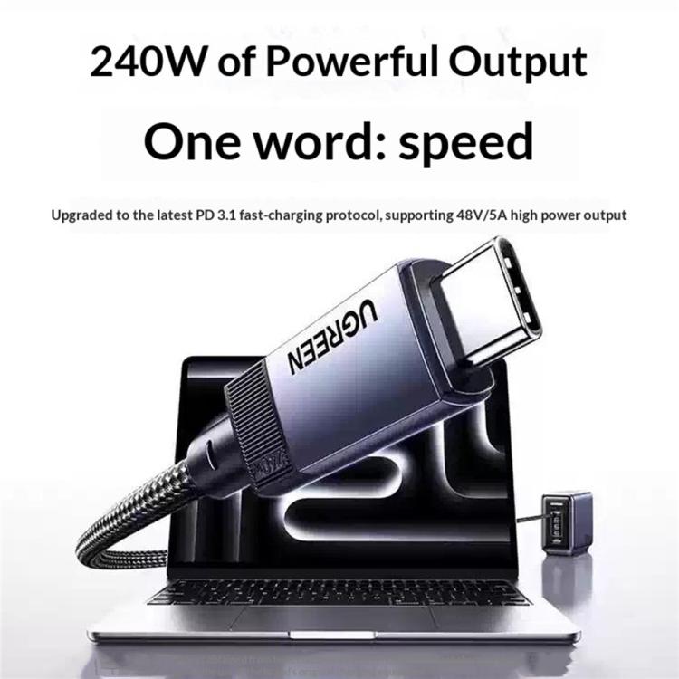 Cavo dati USB-C completo da 1 m con ricarica rapida PD da 240 W e funzionalità complete, UGREEN L705, L705