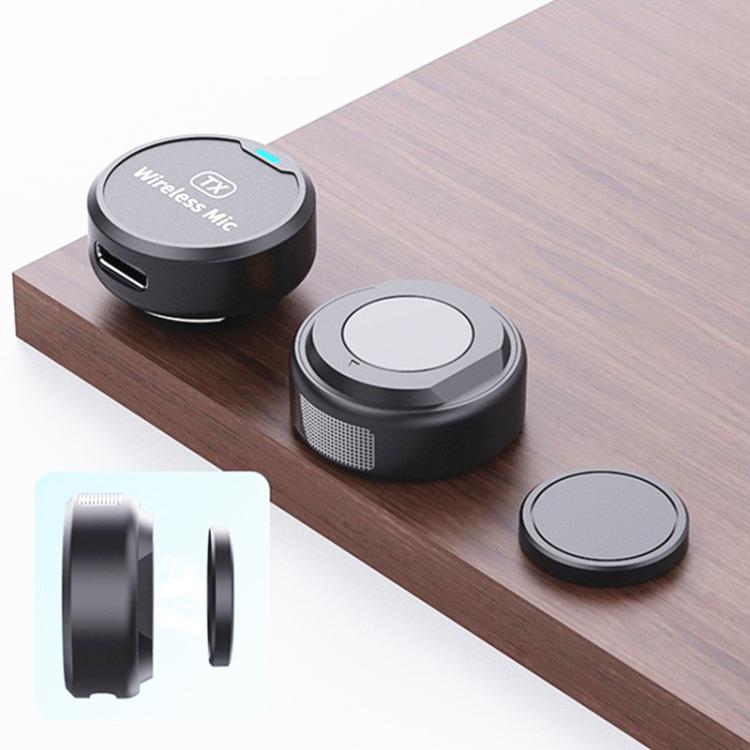 DS-LSM1 Doppio microfono lavalier magnetico wireless, mini microfono con pulsante rotondo e ricevitore Type-C, M1