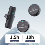 DS-LSM1 Doppio microfono lavalier magnetico wireless, mini microfono con pulsante rotondo e ricevitore Type-C, M1