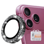 ENKAY Hat-Prince Glitter Obiettivo per fotocamera posteriore Anello in lega di alluminio Pellicola in vetro temperato, For iPhone 18 Pro / 18 Pro Max