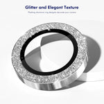 ENKAY Hat-Prince Glitter Obiettivo per fotocamera posteriore Anello in lega di alluminio Pellicola in vetro temperato, For iPhone 18 Pro / 18 Pro Max