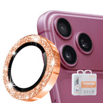 ENKAY Hat-Prince Glitter Obiettivo per fotocamera posteriore Anello in lega di alluminio Pellicola in vetro temperato, For iPhone 18 Pro / 18 Pro Max