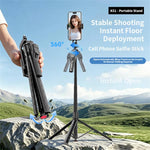 K51 Per streaming live, treppiede con apertura automatica da 185 cm, bastone per selfie Bluetooth, K51