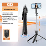 K52 con telecomando Bluetooth, treppiede per selfie estensibile da 2,08 m per viaggi all'aperto., K52