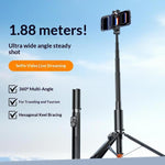 P28 Asta per selfie estensibile da 1,88 m con treppiede ad apertura automatica per fotografia e streaming live, P28