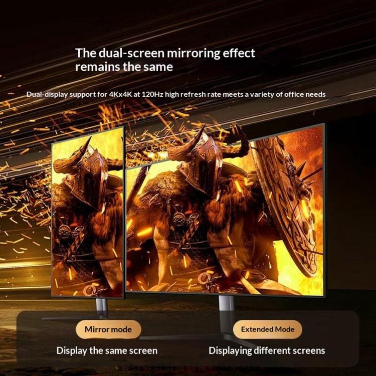 Cavo UGREEN CM707 da Type-C a DisplayPort, compatibile con monitor 16K/30Hz e 8K/120Hz, 40Gbps.