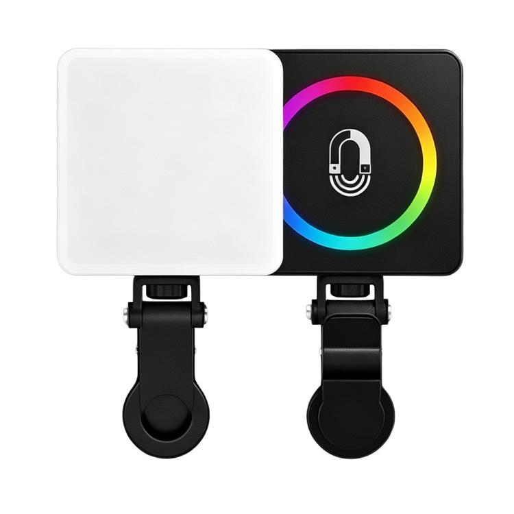 Lampada per selfie magnetica MJ-29 con 3 temperature di colore, luce LED RGB portatile., MJ-29