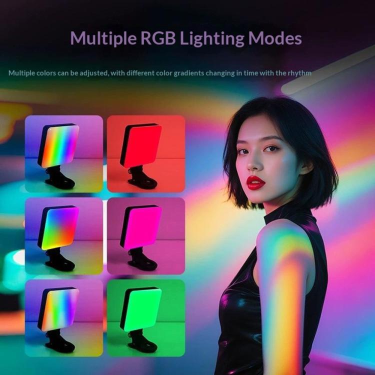 Lampada per selfie magnetica MJ-29 con 3 temperature di colore, luce LED RGB portatile., MJ-29
