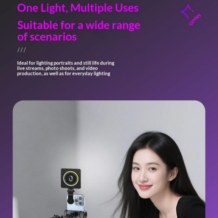 K-29 Luce LED portatile a tre temperature di colore per riprese in live streaming fotografico, K-29