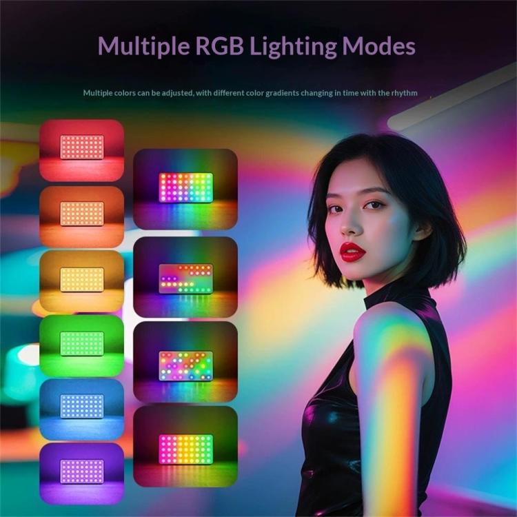 Lampada fotografica ricaricabile MJ-35 Type-C con luce LED RGB orientabile a 180 gradi., MJ-35