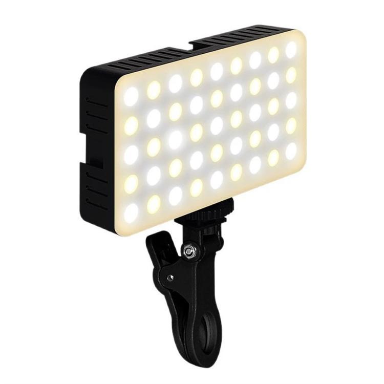 K-35 Luce LED di riempimento ricaricabile a clip per live streaming con 3 temperature di colore e alimentazione Type-C., K-35