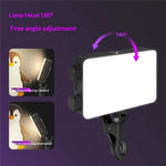K-15 Luce video LED per live streaming, regolabile a 180 gradi, 3 colori dimmerabili, K-15